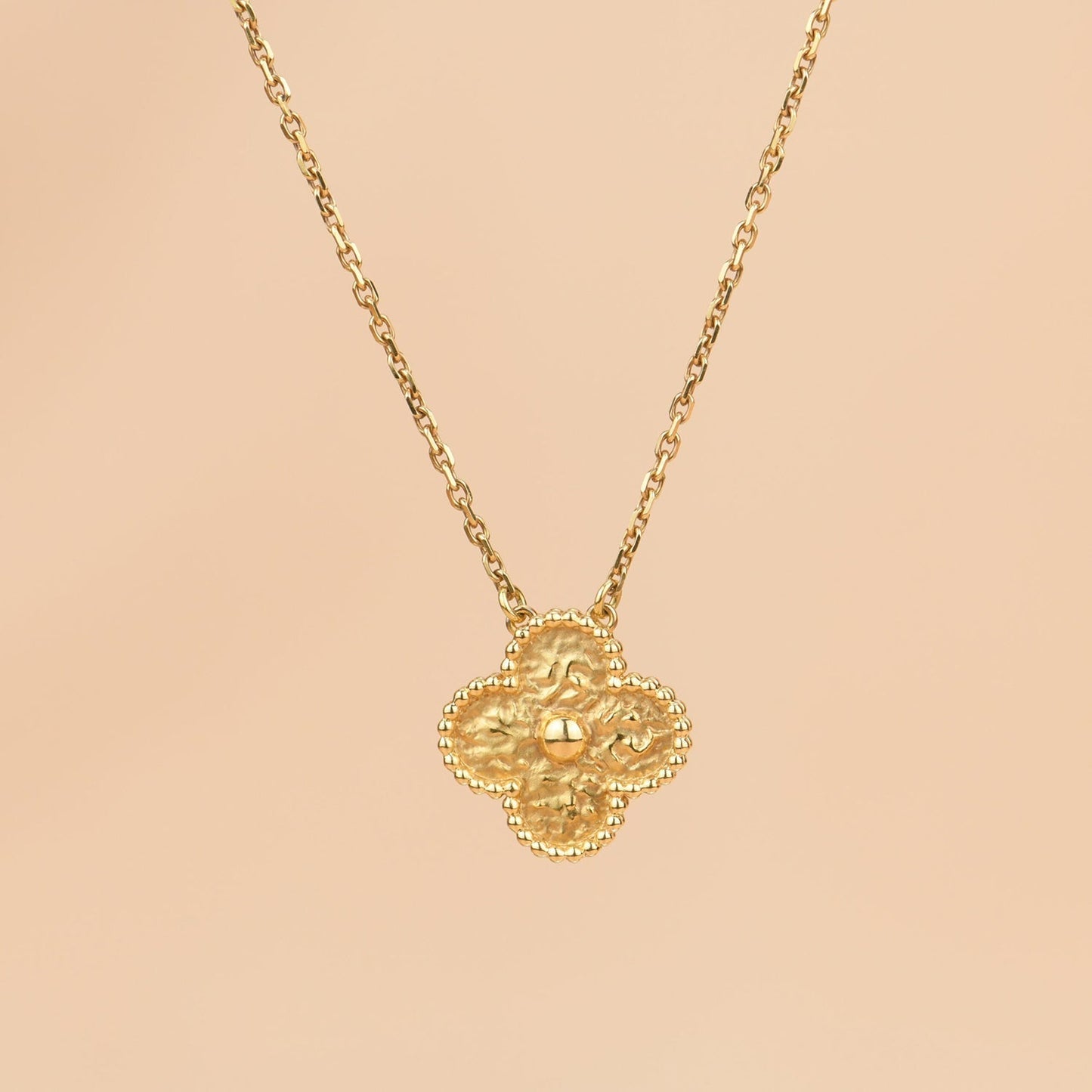 [Luxery]CLOVER 15MM  BRONZING NECKLACE