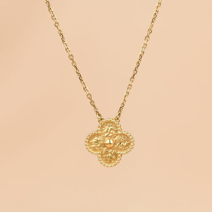 [Luxery]CLOVER 15MM  BRONZING NECKLACE