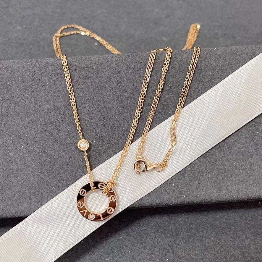 [Luxery]LOVE NECKLACE 16MM 2 DIAMONDS