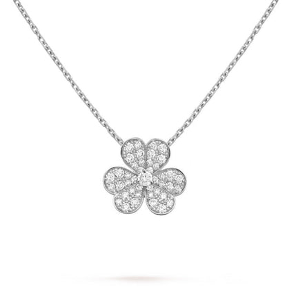 [Luxery]CLOVER DIAMOND NECKLACE SILVER