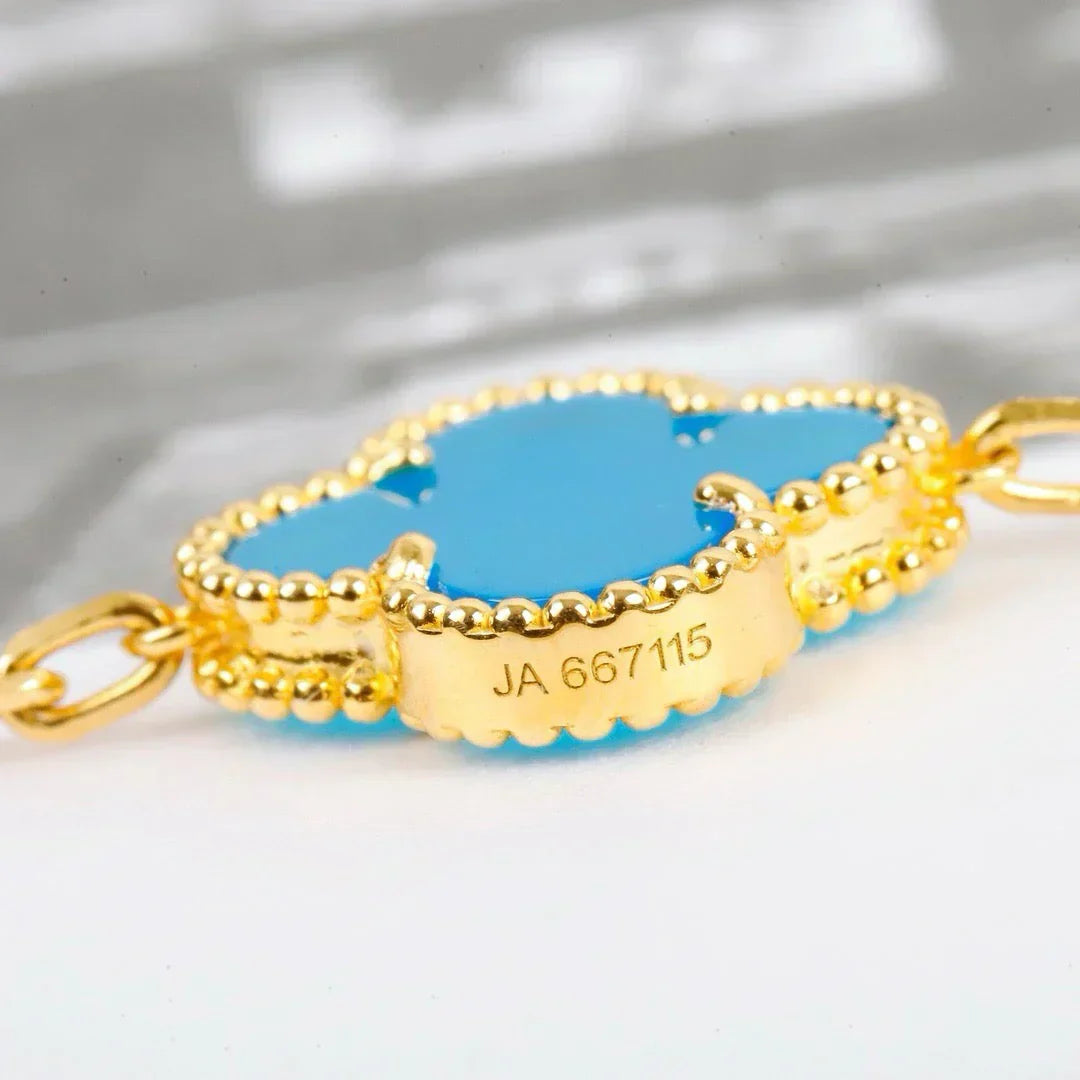 [Luxery] CLOVER 5 MOTIF TURQUOISE BRACELET COLLECTION