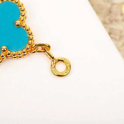 [Luxery] CLOVER 5 MOTIF TURQUOISE BRACELET COLLECTION