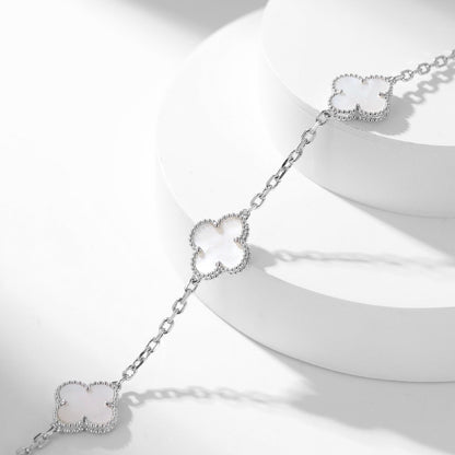 [Luxery]CLOVER 10 MOTIFS WHITE MOTHER OF PEARL NECKLACE
