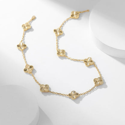 [Luxery]CLOVER 10 MOTIFS LASER NECKLACE
