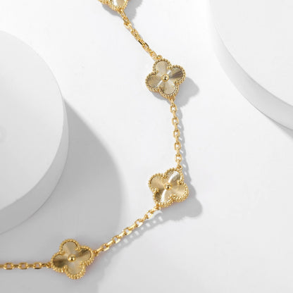 [Luxery]CLOVER 10 MOTIFS LASER NECKLACE