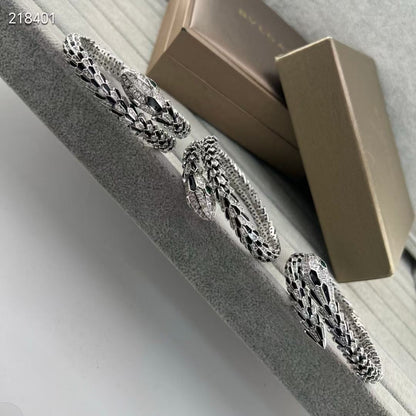 [Luxery]NEW OBSIDIAN & DIAMOND SERPENT BRACELET