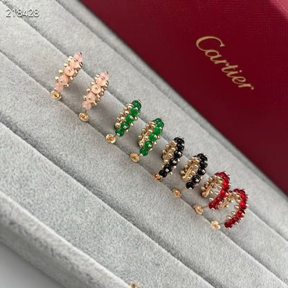[Luxery]NEW COLORED GEMSTONE COLLECTION SMALL HOOP EARRINGS