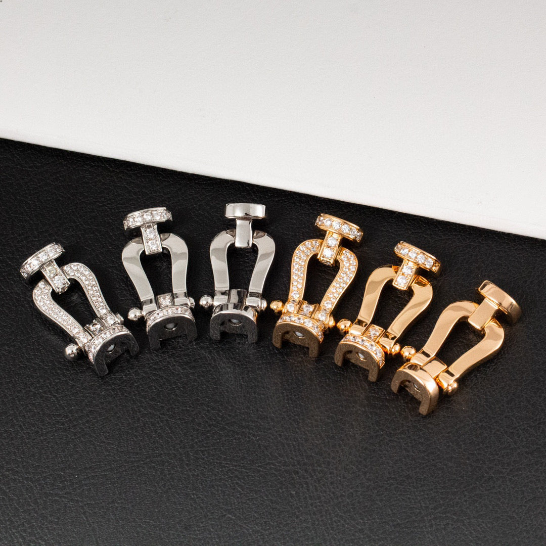 [Luxery]FORCE LARGE HORSESHOE HALF DIAMOND BRACELET GOLD