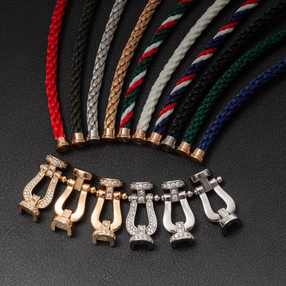 [Luxery]FORCE LARGE HORSESHOE FULL DIAMOND BRACELET SILVER