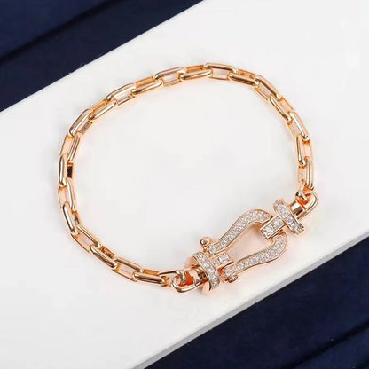 [Luxery]FORCE LARGE HORSESHOE CLASP  METAL BRACELET
