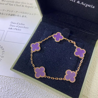 [Luxery] CLOVER 5 MOTIF VIOLET BRACELET COLLECTION