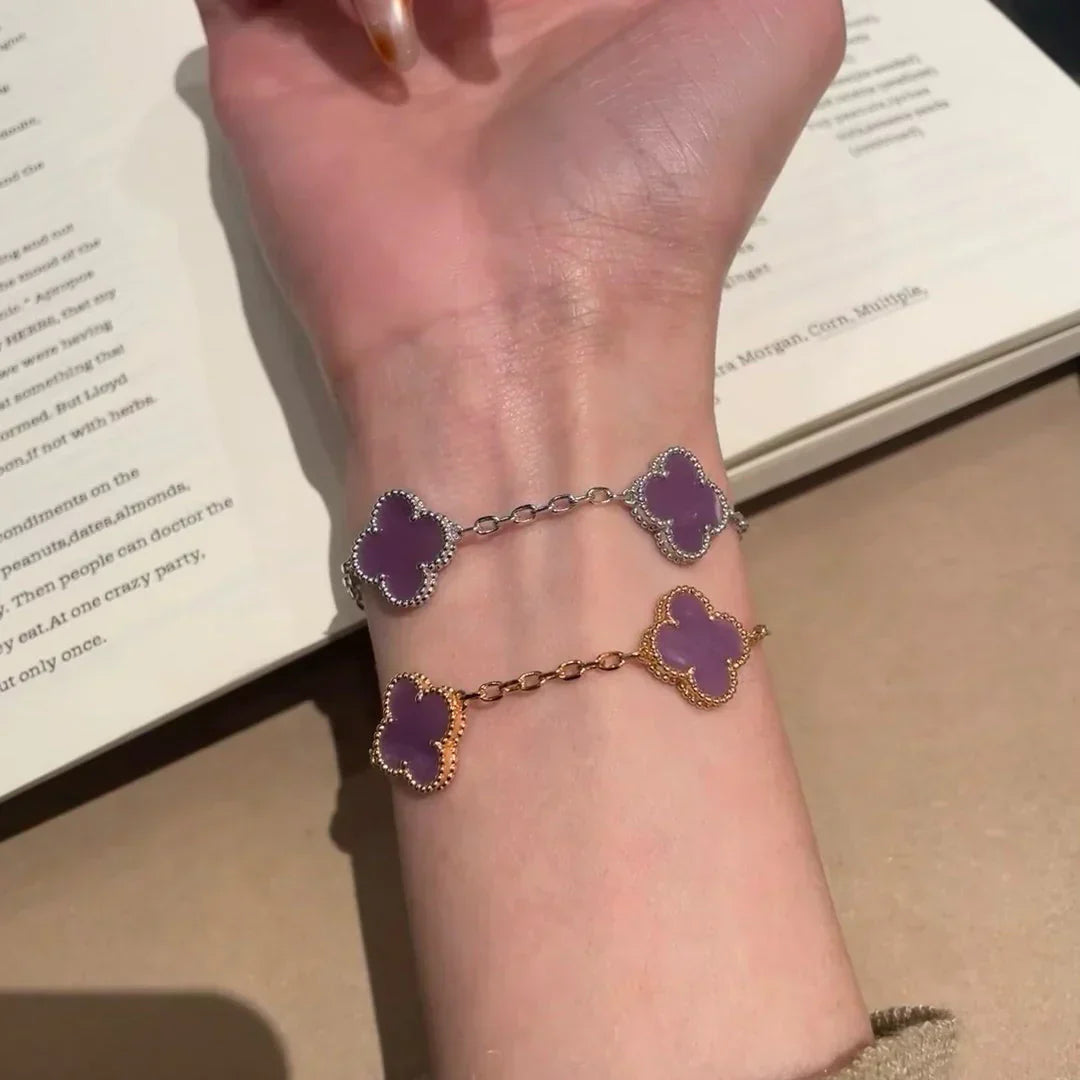 [Luxery] CLOVER 5 MOTIF VIOLET BRACELET COLLECTION