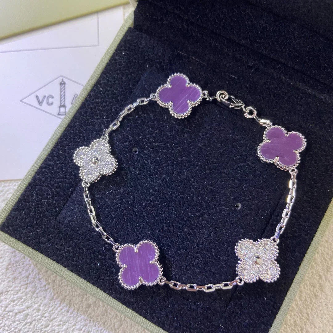 [Luxery] CLOVER 5 MOTIF VIOLET BRACELET COLLECTION