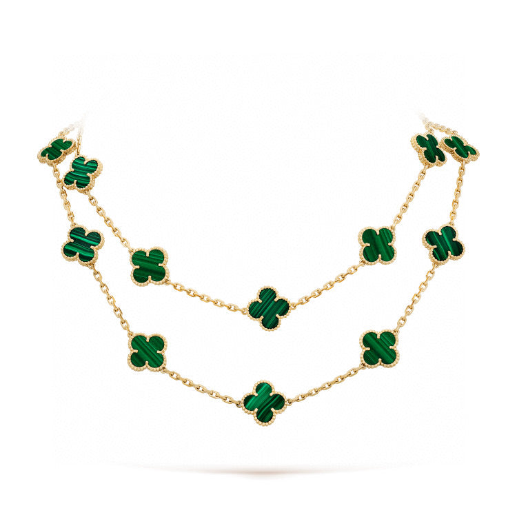 [Luxery]CLOVER 20 MOTIFS MALACHITE GOLD