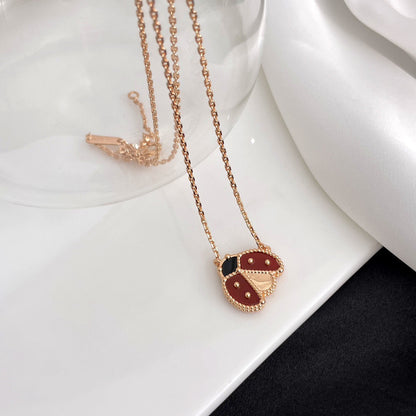 [Luxery]LUCKY  CARNELIANS LADYBUG NECKLACE