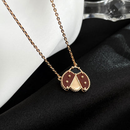 [Luxery]LUCKY  CARNELIANS LADYBUG NECKLACE