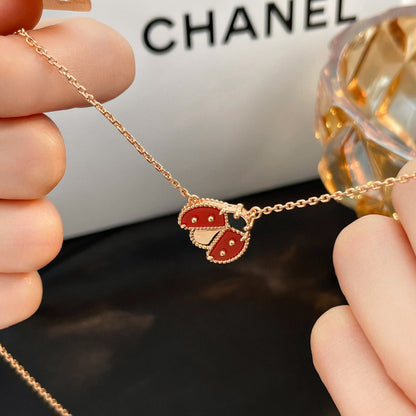[Luxery]LUCKY  CARNELIANS LADYBUG NECKLACE