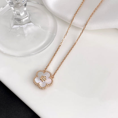 [Luxery]LUCKY  WHITE MOP  PLUM BLOSSOM NECKLACE