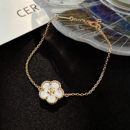 [Luxery]LUCKY WHITE MOP PLUM BLOSSOM  BRACELET