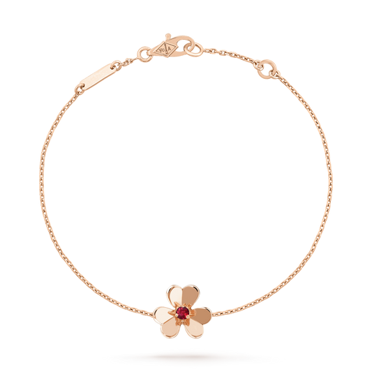 [Luxery]FRIVOLE GOLD FLOWER PINK MALACHITE BRACELET