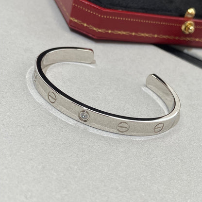 [Luxery]LOVE BRACELET 6.1MM 1 DIAMOND OPEN CUFF
