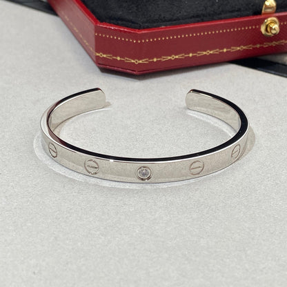 [Luxery]LOVE BRACELET 6.1MM 1 DIAMOND OPEN CUFF