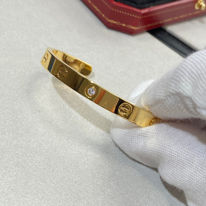 [Luxery]LOVE BRACELET 6.1MM 1 DIAMOND OPEN CUFF