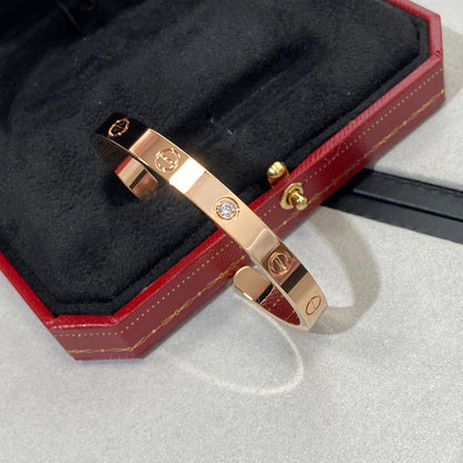 [Luxery]LOVE BRACELET 6.1MM 1 DIAMOND OPEN CUFF