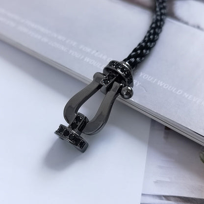 [Luxery]FORCE LARGE SERIES HORSESHOE BLACK SAMURAI BRACELET