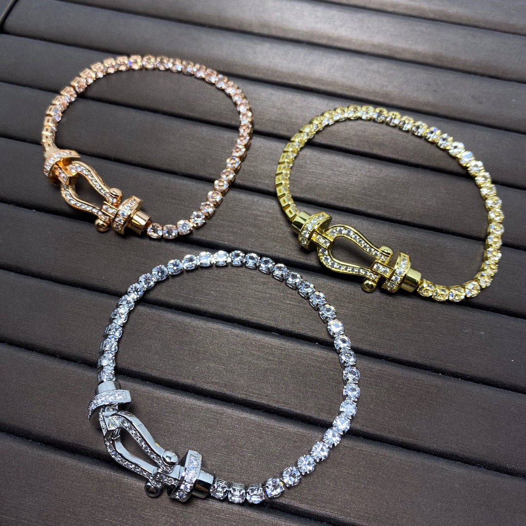 [Luxery]FORCE  LARGE HORSESHOE FULL DIAMOND TENNIS BRACELET