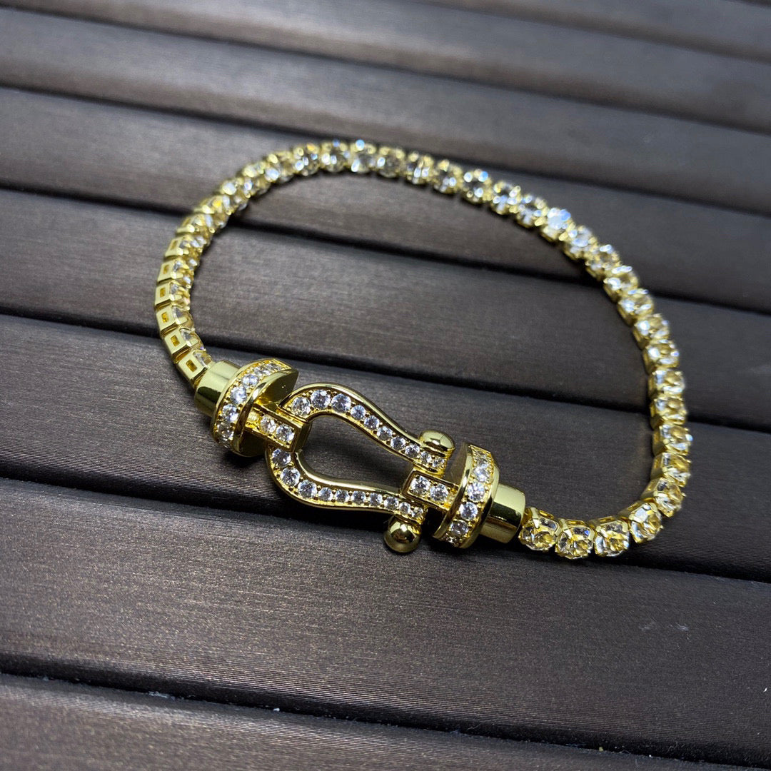 [Luxery]FORCE  LARGE HORSESHOE FULL DIAMOND TENNIS BRACELET