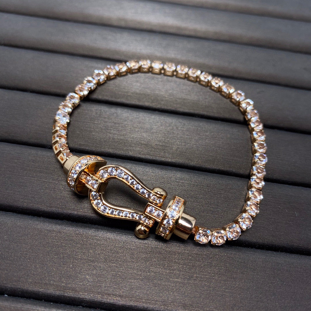 [Luxery]FORCE  LARGE HORSESHOE FULL DIAMOND TENNIS BRACELET