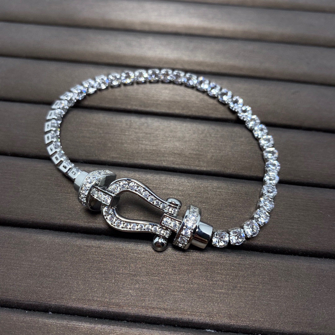 [Luxery]FORCE  LARGE HORSESHOE FULL DIAMOND TENNIS BRACELET