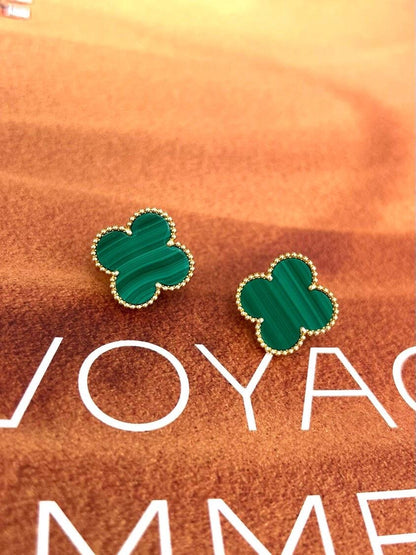 [Luxery] CLOVER LARGE (20mm) 1 MOTIFS GREENER MOP STUD EARRINGS