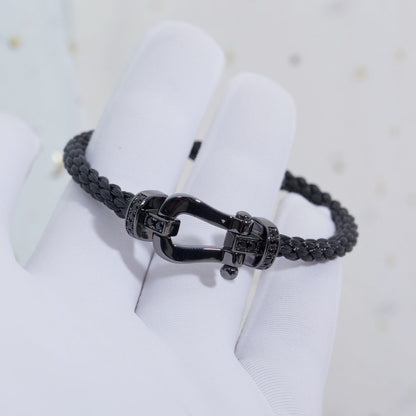 [Luxery]FORCE LARGE SERIES HORSESHOE BLACK SAMURAI BRACELET