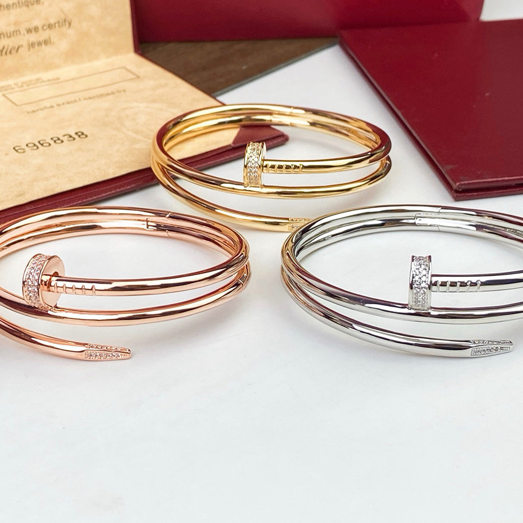 [⭐Luxus]JUSTE ARMBAND 3,5 MM DOPPELREIHE DIAMANT