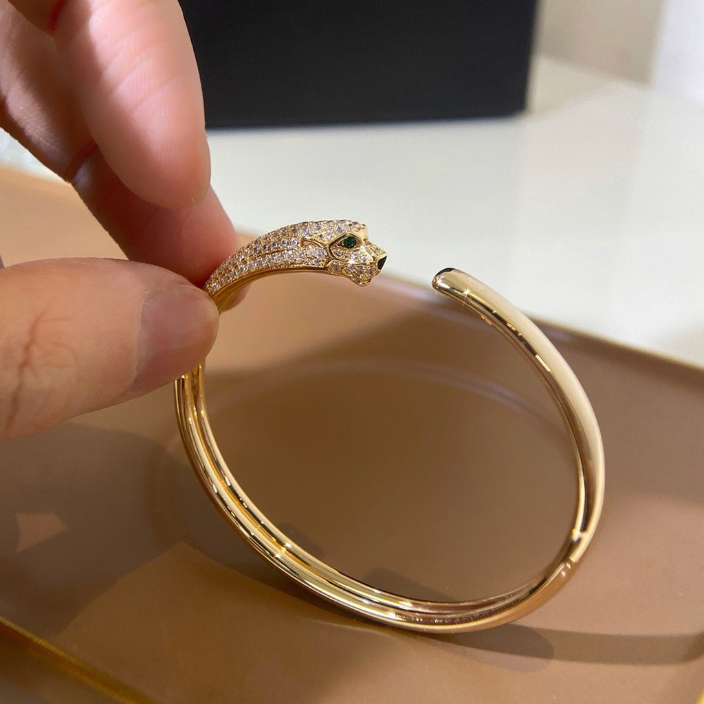 [⭐Luxus]PANTHÈRE HALB-DIAMANT-ARMREIF OFFEN