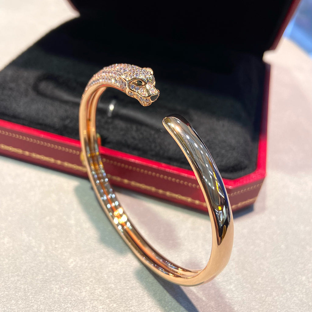 [⭐Luxus]PANTHÈRE HALB-DIAMANT-ARMREIF OFFEN