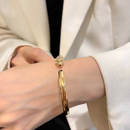 [⭐Luxus]PANTHÈRE HALB-DIAMANT-ARMREIF OFFEN