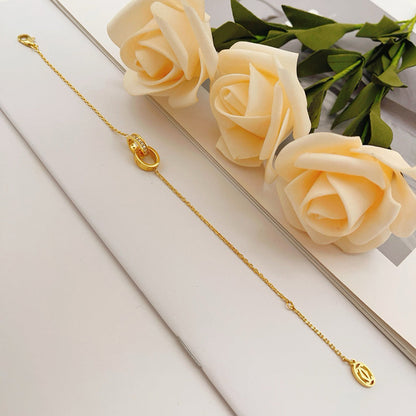 [⭐Luxery]LOVE DOPPELRING-ARMBAND MIT HALB-DIAMANTBESATZ
