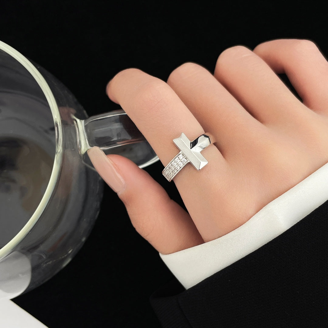 [⭐Luxery Jewels]T WIDE DIAMOND RING