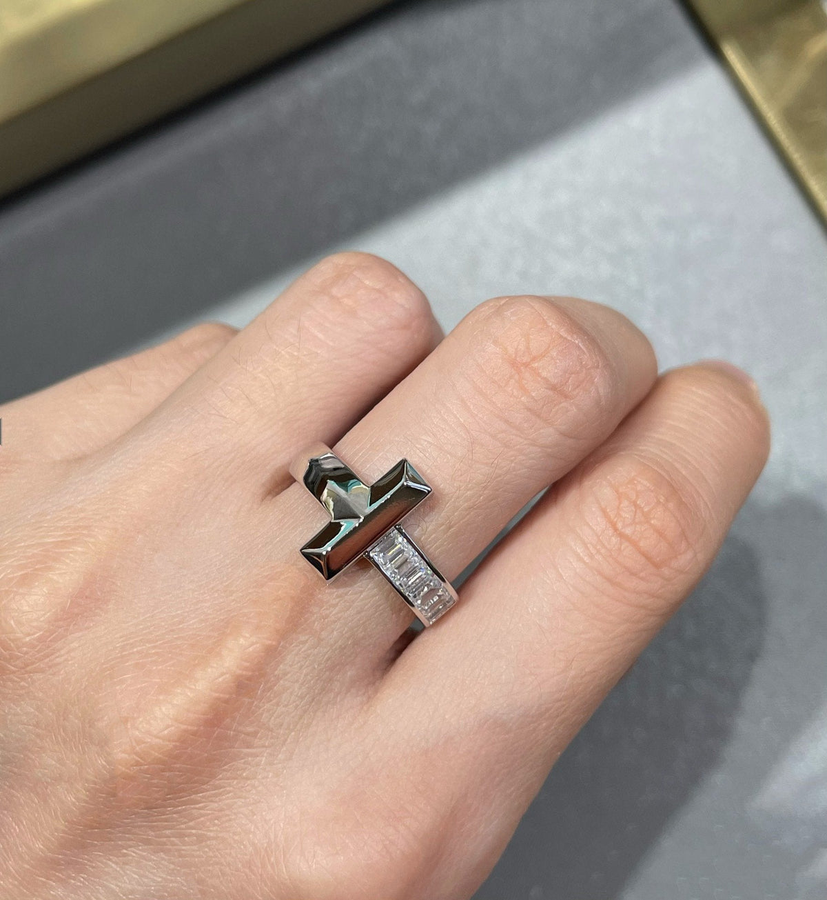 [⭐Luxery Jewels]T1 WIDE 4.5MM DIAMOND RING