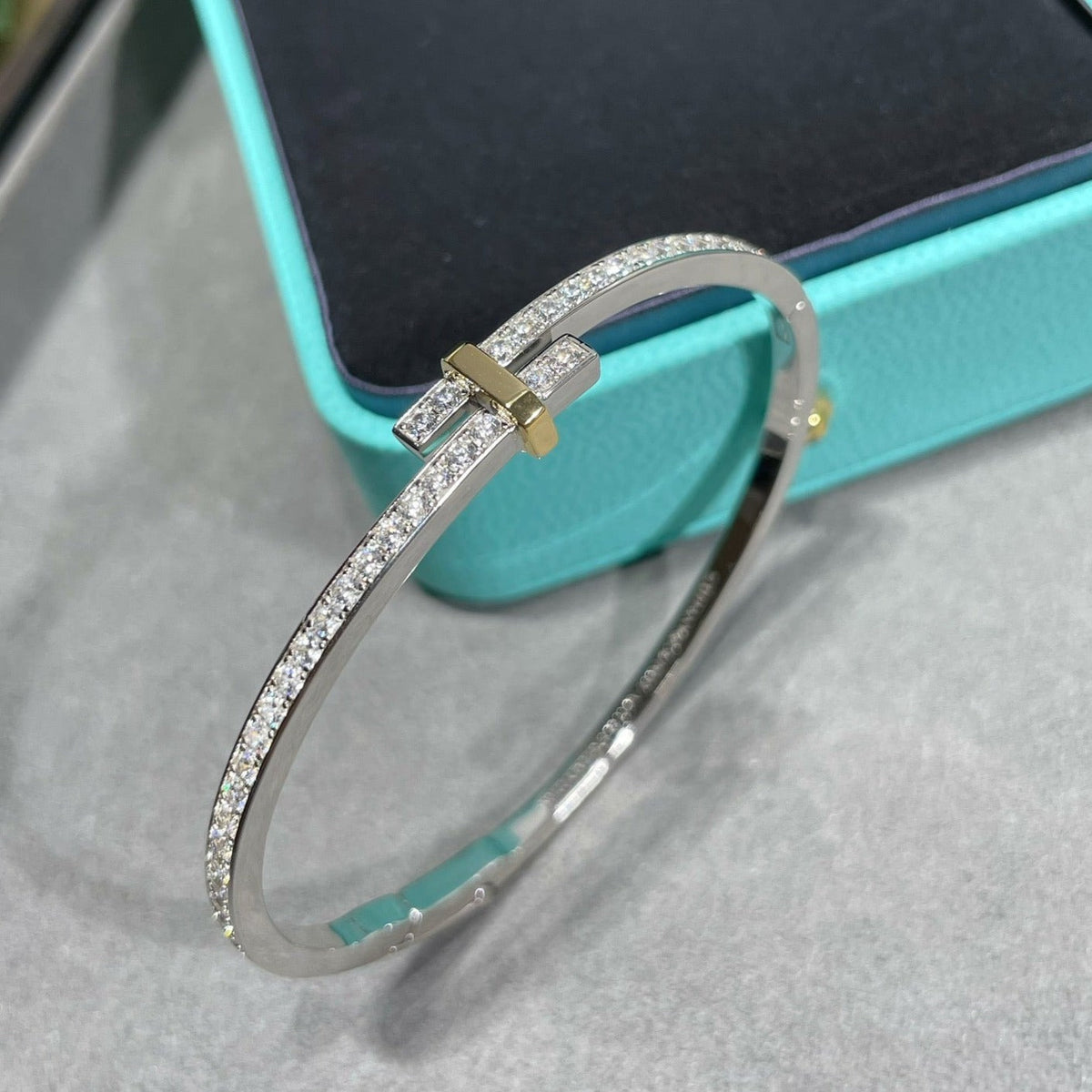 [⭐Luxery Jewels]EDGE DIAMOND GOLD SILVER BRACELET