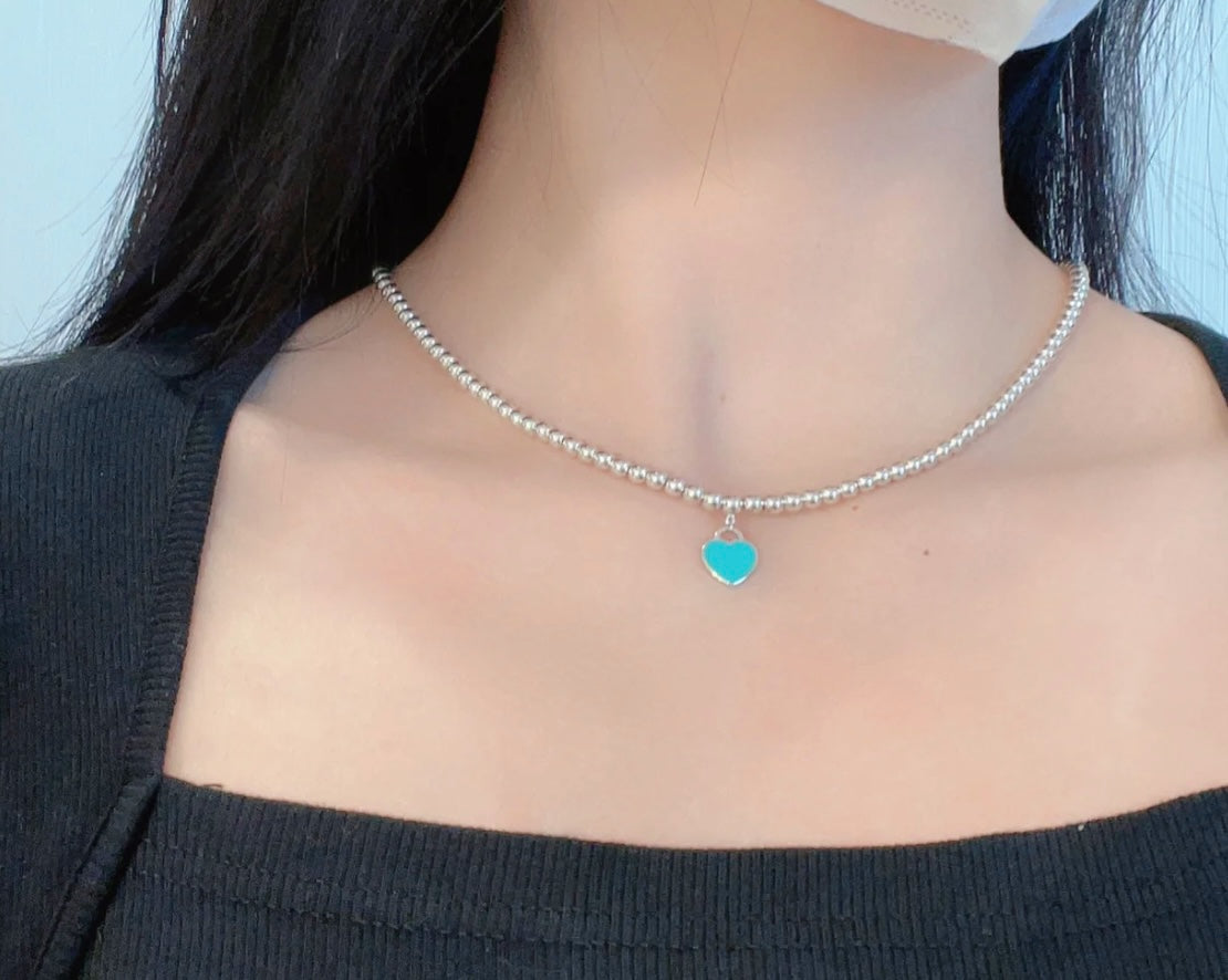 [⭐Luxery Jewels]RETURN TO TIF SILVER BEAD NECKLACE