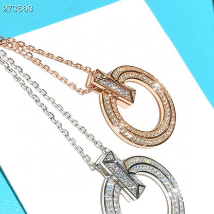 [⭐Luxery Jewels]T1 CIRCLE DIAMOND PAVED MEDIUM NECKLACE