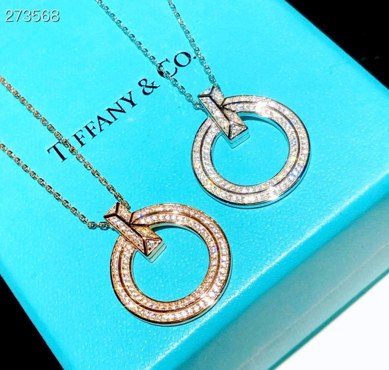 [⭐Luxery Jewels]T1 CIRCLE DIAMOND PAVED MEDIUM NECKLACE