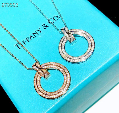 [⭐Luxery Jewels]T1 CIRCLE DIAMOND PAVED MEDIUM NECKLACE