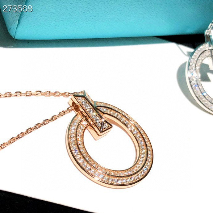 [⭐Luxery Jewels]T1 CIRCLE DIAMOND PAVED MEDIUM NECKLACE