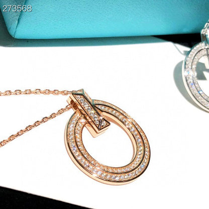 [⭐Luxery Jewels]T1 CIRCLE DIAMOND PAVED MEDIUM NECKLACE