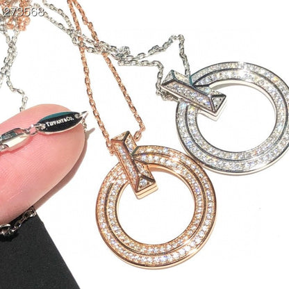 [⭐Luxery Jewels]T1 CIRCLE DIAMOND PAVED MEDIUM NECKLACE